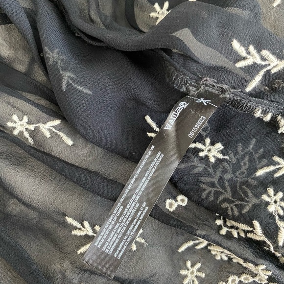 Anthropologie Sheer Embroidered Black and White Mini Dress Size XS New With Tags - Picture 11 of 12